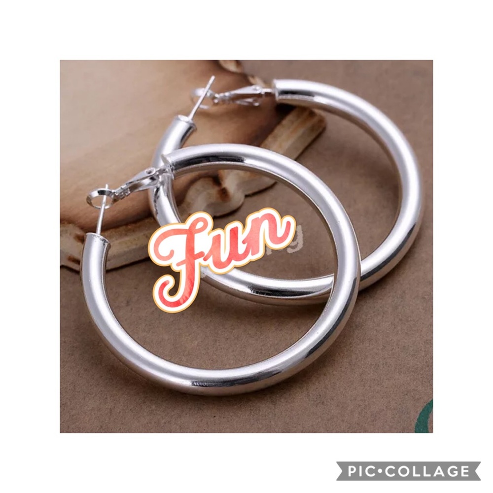 New Fashion 925 Sterling Silver Hoop Earrings